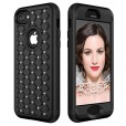 iPhone 7 Plus & iPhone 8 Plus (5.5 inches ) Case,3 in 1 [Studded Rhinestone][Full-Body Protective] [Shockproof] Hard PC+ Soft Silicon Rubber Armor Defender Protective Cover