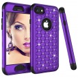 iPhone 7 Plus & iPhone 8 Plus (5.5 inches ) Case,3 in 1 [Studded Rhinestone][Full-Body Protective] [Shockproof] Hard PC+ Soft Silicon Rubber Armor Defender Protective Cover