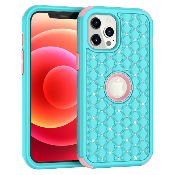 iPhone 12 Pro Max (6.7 inches) 2020 Release Case,3 in 1 [Studded Rhinestone][Full-Body Protective] [Shockproof] Hard PC+ Soft Silicon Rubber Armor Defender Protective Cover