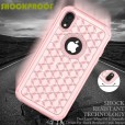iPhone X & iPhone XS 5.8 inches Case,3 in 1 [Studded Rhinestone][Full-Body Protective] [Shockproof] Hard PC+ Soft Silicon Rubber Armor Defender Protective Cover