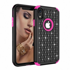 iPhone X & iPhone XS 5.8 inches Case,3 in 1 [Studded Rhinestone][Full-Body Protective] [Shockproof] Hard PC+ Soft Silicon Rubber Armor Defender Protective Cover, For IPhone X/IPhone XS