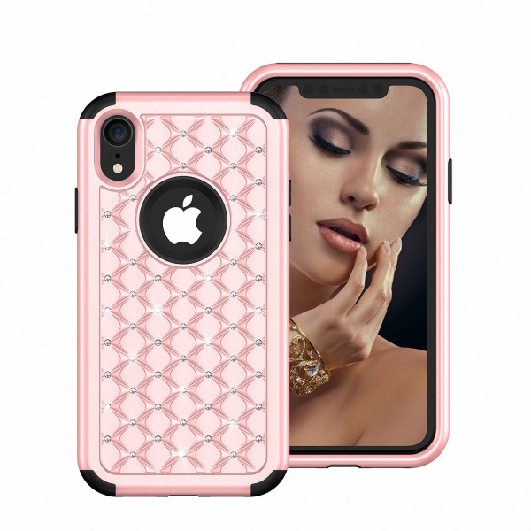 iPhone Xs Max 6.5 inches Case,3 in 1 [Studded Rhinestone][Full-Body Protective] [Shockproof] Hard PC+ Soft Silicon Rubber Armor Defender Protective Cover
