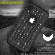 iPhone XR 6.1 inches Case,3 in 1 [Studded Rhinestone][Full-Body Protective] [Shockproof] Hard PC+ Soft Silicon Rubber Armor Defender Protective Cover