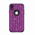 iPhone XR 6.1 inches Case,3 in 1 [Studded Rhinestone][Full-Body Protective] [Shockproof] Hard PC+ Soft Silicon Rubber Armor Defender Protective Cover