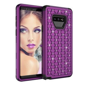 Samsung Galaxy Note9 Case,3 in 1 [Studded Rhinestone][Full-Body Protective] [Shockproof] Hard PC+ Soft Silicon Rubber Armor Defender Protective Cover, For Samsung Note 9