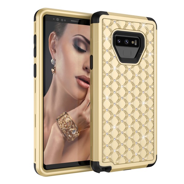 Samsung Galaxy Note9 Case,3 in 1 [Studded Rhinestone][Full-Body Protective] [Shockproof] Hard PC+ Soft Silicon Rubber Armor Defender Protective Cover