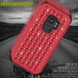 Samsung Galaxy S9 Case,3 in 1 [Studded Rhinestone][Full-Body Protective] [Shockproof] Hard PC+ Soft Silicon Rubber Armor Defender Protective Cover