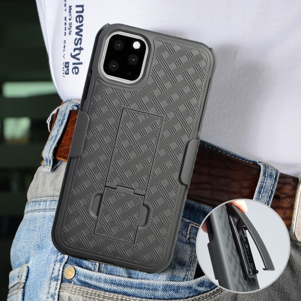 iPhone 11 6.1 inches 2019 Case,Belt Clip Holster Heavy Duty Shockproof Rugged Hybrid PC with Built in Kickstand Hard Cover