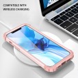 iPhone 12 Pro Max (6.7 inches) 2020 Release Case,Layers Heavy Duty Shockproof Rugged Anti-Scratch Wireless Charging Support Anti-slip Bumper Silicone TPU Cover