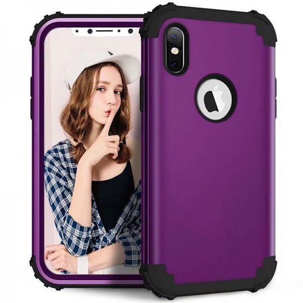 iPhone Xs Max 6.5 inches Case,Layers Heavy Duty Shockproof Rugged Anti-Scratch Wireless Charging Support Anti-slip Bumper Silicone TPU Cover