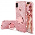 Color Glitter Design with Ring Holder TPU Smart Phone Case