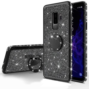 Color Glitter Design with Ring Holder TPU Smart Phone Case, For Samsung S8 Plus