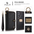 iPhone 7& iPhone 8& iPhone SE 2020 (4.7 inches ) Case,[wrist band & metal buckle] [14 Card Slots] Zipper Purse Flip PU Leather Removable Magnetic Back Cover