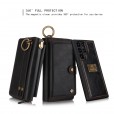 iPhone 12 (6.1 inches) 2020 Release &  iPhone12 Pro(6.1 inches) 2020 Release Case ,[wrist band & metal buckle] [14 Card Slots] Zipper Purse Flip PU Leather Removable Magnetic Back Cover