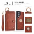 iPhone 12 Mini  (5.4 inches) 2020 Release Case,[wrist band & metal buckle] [14 Card Slots] Zipper Purse Flip PU Leather Removable Magnetic Back Cover