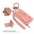 iPhone XR 6.1 inches Case ,[wrist band & metal buckle] [14 Card Slots] Zipper Purse Flip PU Leather Removable Magnetic Back Cover
