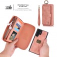 iPhone 7 Plus & iPhone 8 Plus (5.5 inches ) Case,[wrist band & metal buckle] [14 Card Slots] Zipper Purse Flip PU Leather Removable Magnetic Back Cover