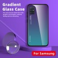 Samsung Galaxy A51 4G 6.5 inches Case ,Slim Fit Lightweight TPU Bumper Glossy Back Colorful Glass [Without Screen Protector] Protective Cover
