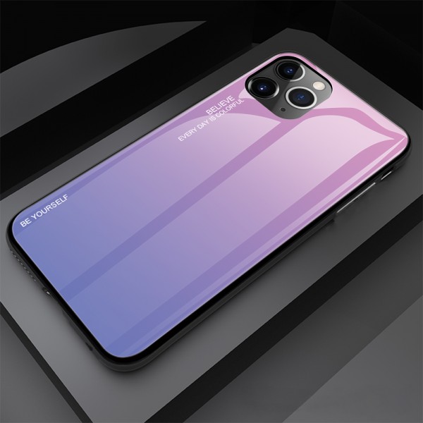 iPhone 11 Pro 5.8 inches 2019 Release Case , Lightweight TPU Bumper Glossy Back Colorful Glass [Without Screen Protector] Protective Cover