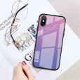 iPhone X & iPhone XS 5.8 inches Case , Lightweight TPU Bumper Glossy Back Colorful Glass [Without Screen Protector] Protective Cover