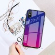 iPhone XR 6.1 inches Case , Slim Fit Lightweight TPU Bumper Glossy Back Colorful Glass [Without Screen Protector]  Protective Cover