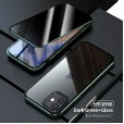 iPhone 12 6.1" 2020 Case,Anti-Peeping Clear Double Sided Tempered Glass[Built-in Privacy Screen Protector][Magnet Absorption Metal Frame] Anti-spy Case