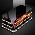 iPhone XR 6.1 inch Case,Anti-Peeping Clear Double Sided Tempered Glass[Built-in Privacy Screen Protector][Magnet Absorption Metal Frame] Anti-spy Case
