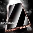 Samsung Galaxy A51 5G Case,Privacy Anti-Spy Built-in Screen Protector Magnetic Adsorption Metal Double Sided Tempered Glass Full Body Protective