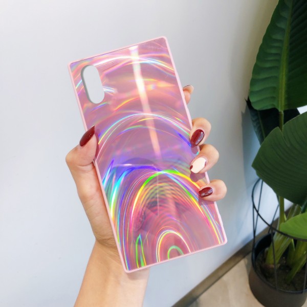Samsung Galaxy A21S Case,Slim Psychedelic Holographic Gradient Iridescent Sparkle Shiny Soft TPU Bumper Hard Back Protective Cover