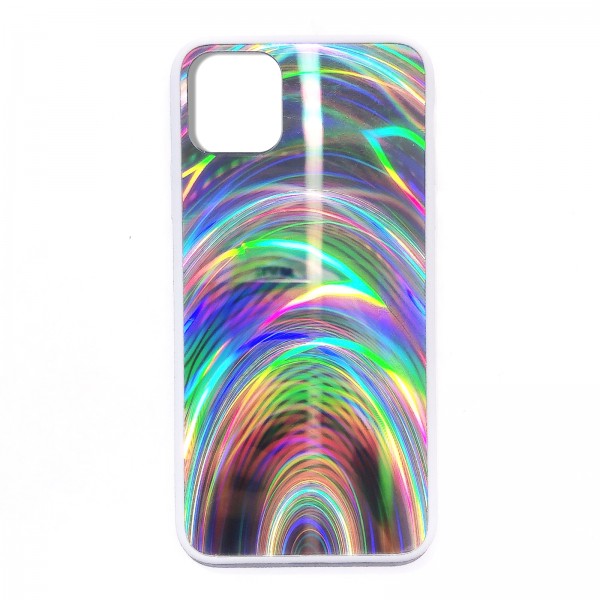 iPhone 12 Mini  (5.4 inches) 2020 Release Case, Slim Psychedelic Holographic Gradient Iridescent Sparkle Shiny Soft TPU Bumper Hard Back Protective Cover