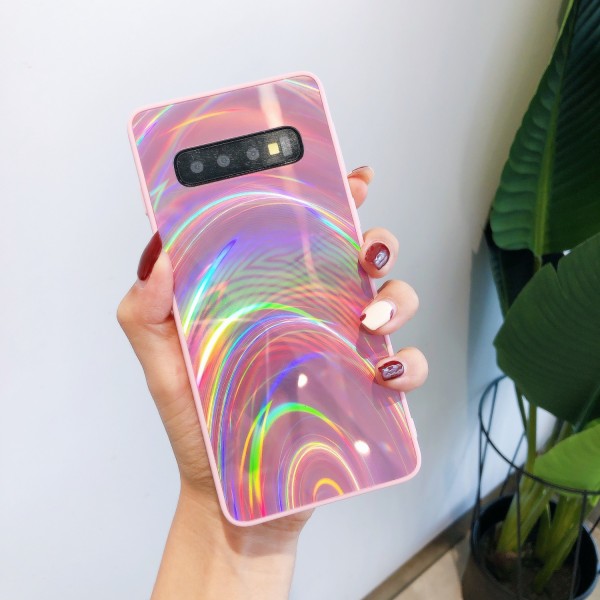 Samsung Galaxy Note 9 Case ,Slim Psychedelic Holographic Gradient Iridescent Sparkle Shiny Soft TPU Bumper Hard Back Protective Cover