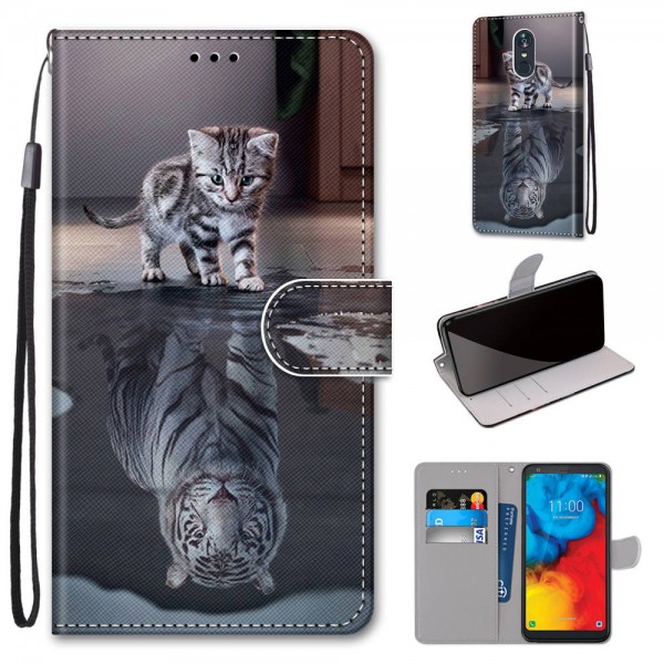 LG Stylo 5 Case ,Lightweight Pattern PU Leather Magnetic Flip Stand Wristlet with Card Slots Stand Holder Cover
