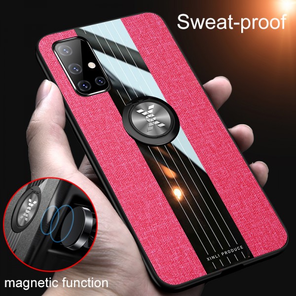 Samsung Galaxy A71 4G 6.7 inches Case, Car Magnetic Slim Ring Holder Rubber Bumper Kickstand Shockproof Back Cover (without Screen Protector)