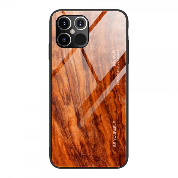 iPhone 11 6.1 inches 2019 Case,Wood Grain Patterned Slim Tempered Galaxy Back Shockproof Rubber Protective Cover