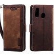 Samsung Galaxy A20E Case,Retro PU Leather Flip with Cards Slots Folding Stand Full Protection Hand Wrist Strap Cover