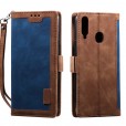 Samsung Galaxy A20S Case,Retro PU Leather Flip with Cards Slots Folding Stand Full Protection Hand Wrist Strap Cover