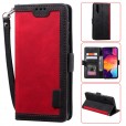 Samsung Galaxy A50 Case,Retro PU Leather Flip with Cards Slots Folding Stand Full Protection Hand Wrist Strap Cover
