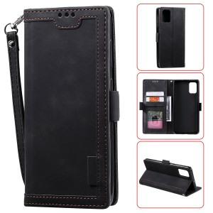 Samsung Galaxy A51 4G 6.5 inches Cover,Retro PU Leather Flip with Cards Slots Folding Stand Full Protection Hand Wrist Strap Cover, For Samsung A71 4G