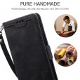 iPhone 11 6.1 inches 2019 Case,Retro PU Leather Flip with Cards Slots Folding Stand Full Protection Hand Wrist Strap Cover