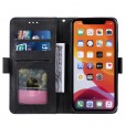 iPhone 11 Pro Max (6.5 inches)2019 Case,Retro PU Leather Flip with Cards Slots Folding Stand Full Protection Hand Wrist Strap Cover
