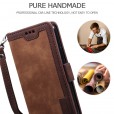 iPhone 12 Pro Max (6.7 inches) 2020 Release Case,Retro PU Leather Flip with Cards Slots Folding Stand Full Protection Hand Wrist Strap Cover