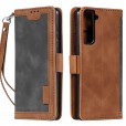Samsung Galaxy S21 Plus 6.7 inches Case,Retro PU Leather Flip with Cards Slots Folding Stand Full Protection Hand Wrist Strap Cover
