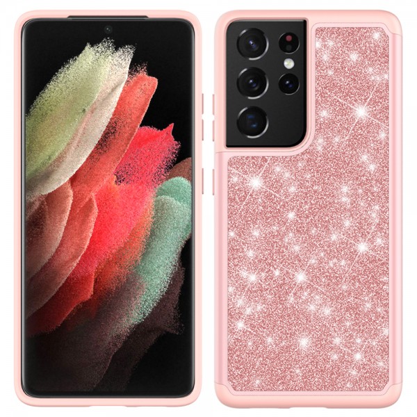 For Samsung S21FE Glitter Bling Hybrid Shockproof TPU Phone Case Cover