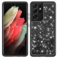 Galaxy S21+  Case Glitter, Bling Sparkly Hybrid Heavy Duty Protection Anti-scratch Shockproof Lightweight Wireless Charging Support Case Cover for Samsung Galaxy S21+ Plus 6.7", Black