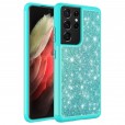 For LG Stylo 6 2020 Released Bling Glitter 2 in 1 Design Case Shockproof Rubber Hard PC Protector Cover (Without Screen Protector Film) ,Green