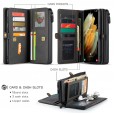Samsung Galaxy S21 Plus 6.7 inches Case,Matte Multi-function Zipper Leather Wallet Case Detachable Magnetic Flip Kickstand Cover