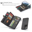 Samsung Galaxy S21 Ultra 6.8 inches Case,Matte Multi-function Zipper Leather Wallet Case Detachable Magnetic Flip Kickstand Cover