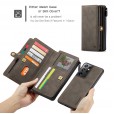 Samsung Galaxy S21 Ultra 6.8 inches Case,Matte Multi-function Zipper Leather Wallet Case Detachable Magnetic Flip Kickstand Cover
