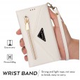 Samsung Galaxy A10 & M10 Case, Retro Magnetic Leather Crossbag Card Holder Wallet Zipper Pocket Flip Kickstand with Wrist Strap / Shoulder Strap Phone Cover