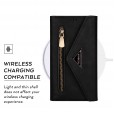 Samsung Galaxy A10E & A20 E Case,Retro Magnetic Leather Crossbag Card Holder Wallet Zipper Pocket Flip Kickstand with Wrist Strap / Shoulder Strap Phone Cover
